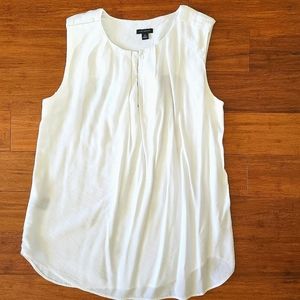 Ann Taylor White Sleeveless Blouse